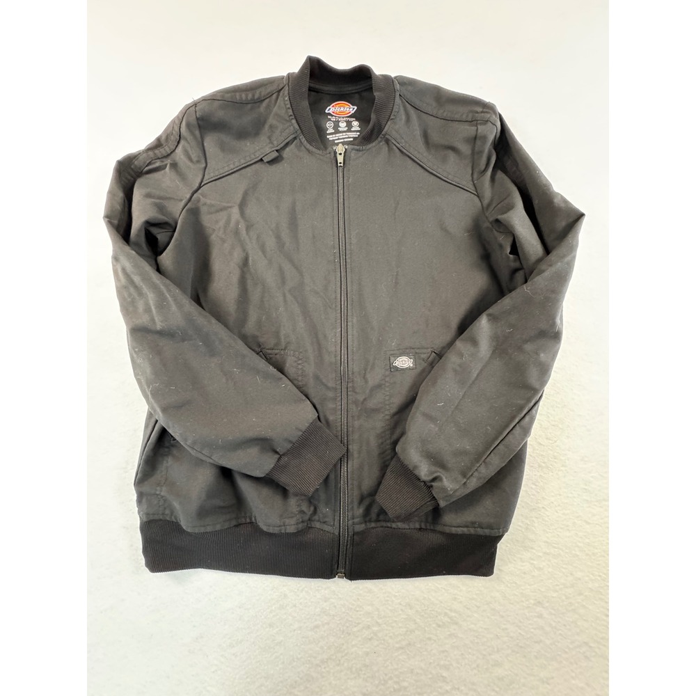 Dickies Balance Womens‎ XS Black Zip Front Bomber Scrub Jacket DK365 Stretch